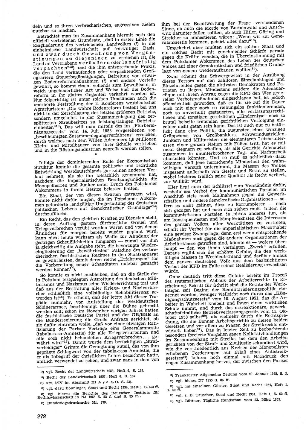 Neue Justiz (NJ), Zeitschrift für Recht und Rechtswissenschaft [Deutsche Demokratische Republik (DDR)], 9. Jahrgang 1955, Seite 272 (NJ DDR 1955, S. 272)