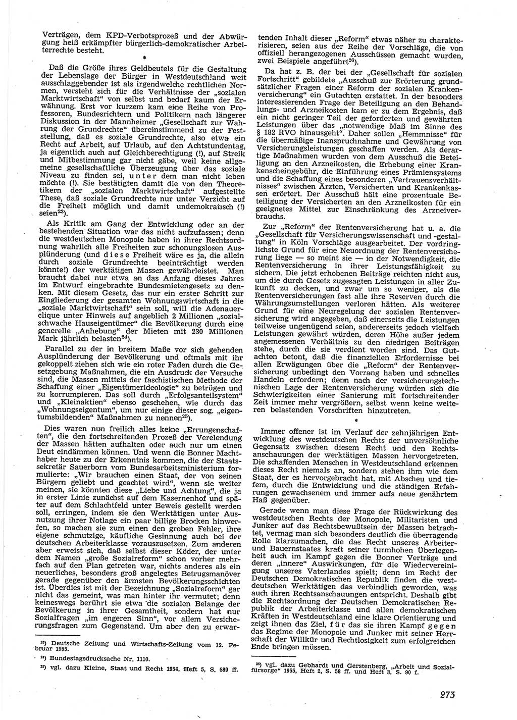 Neue Justiz (NJ), Zeitschrift für Recht und Rechtswissenschaft [Deutsche Demokratische Republik (DDR)], 9. Jahrgang 1955, Seite 273 (NJ DDR 1955, S. 273)