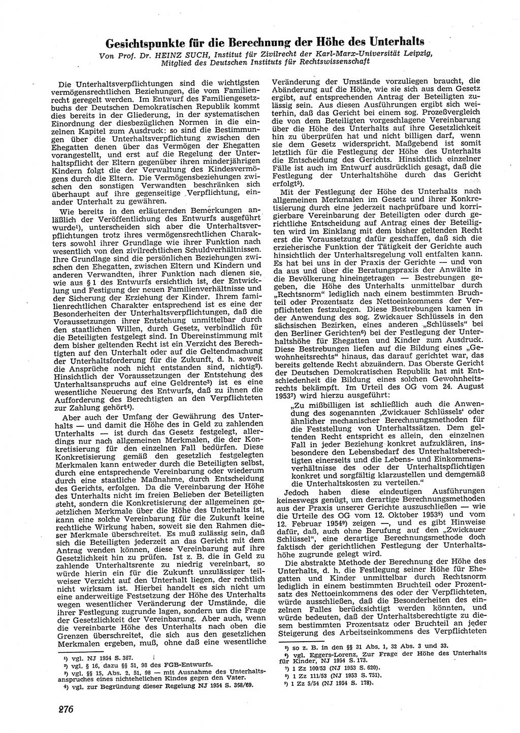 Neue Justiz (NJ), Zeitschrift für Recht und Rechtswissenschaft [Deutsche Demokratische Republik (DDR)], 9. Jahrgang 1955, Seite 276 (NJ DDR 1955, S. 276)