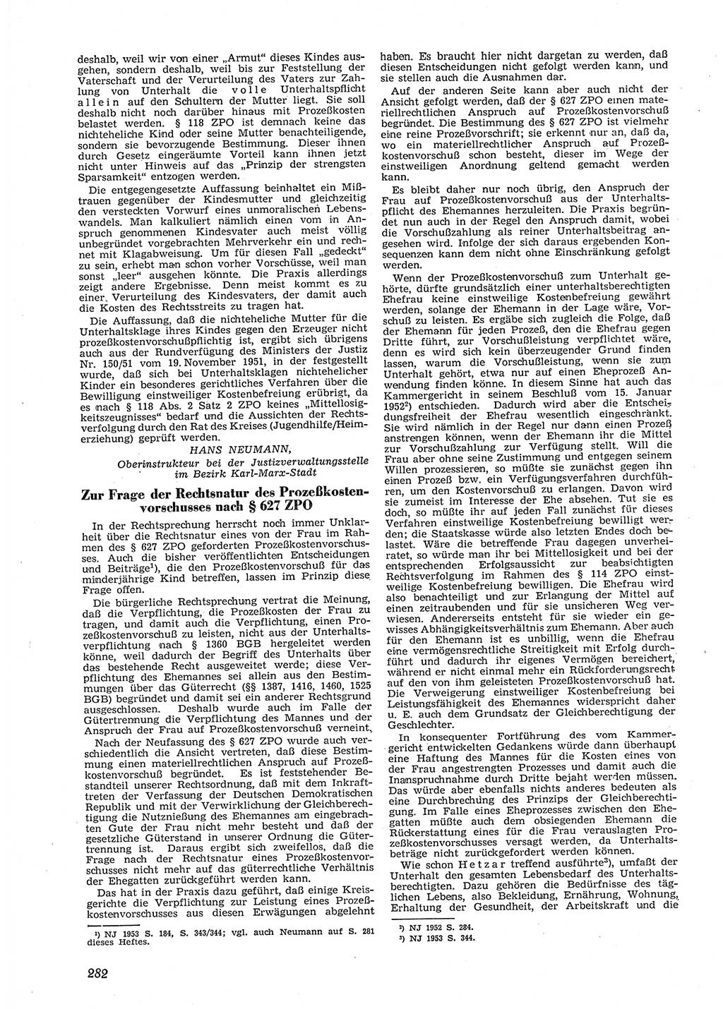 Neue Justiz (NJ), Zeitschrift für Recht und Rechtswissenschaft [Deutsche Demokratische Republik (DDR)], 9. Jahrgang 1955, Seite 282 (NJ DDR 1955, S. 282)