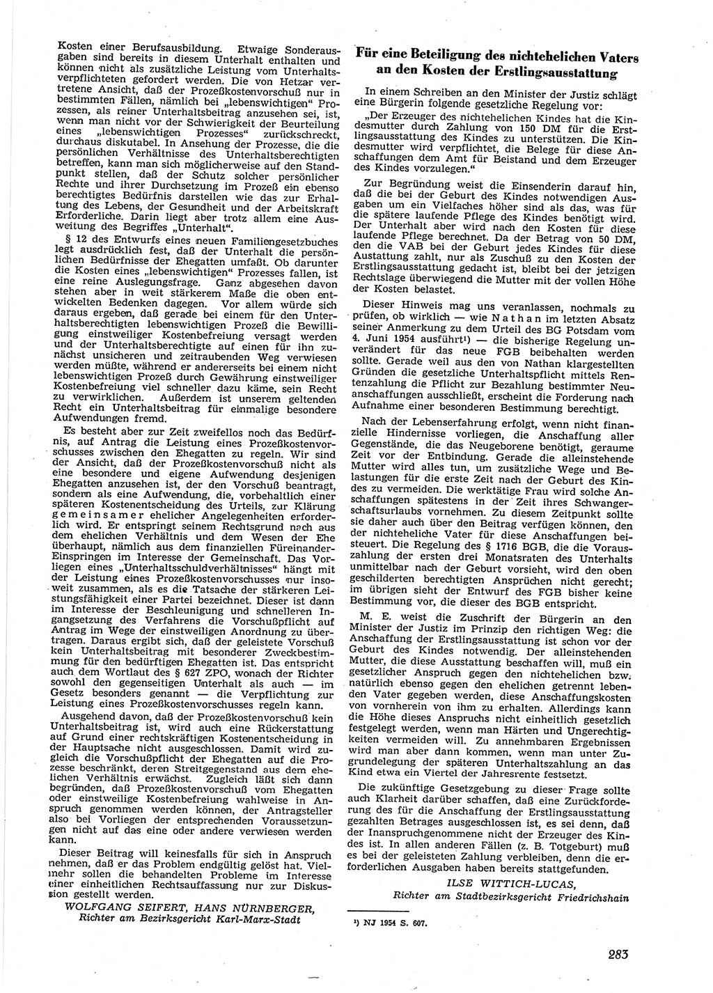 Neue Justiz (NJ), Zeitschrift für Recht und Rechtswissenschaft [Deutsche Demokratische Republik (DDR)], 9. Jahrgang 1955, Seite 283 (NJ DDR 1955, S. 283)