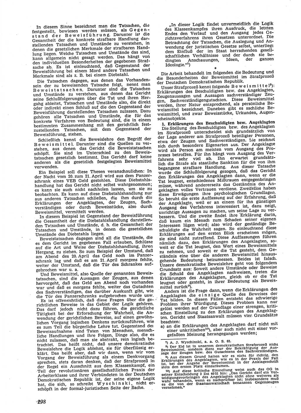 Neue Justiz (NJ), Zeitschrift für Recht und Rechtswissenschaft [Deutsche Demokratische Republik (DDR)], 9. Jahrgang 1955, Seite 298 (NJ DDR 1955, S. 298)