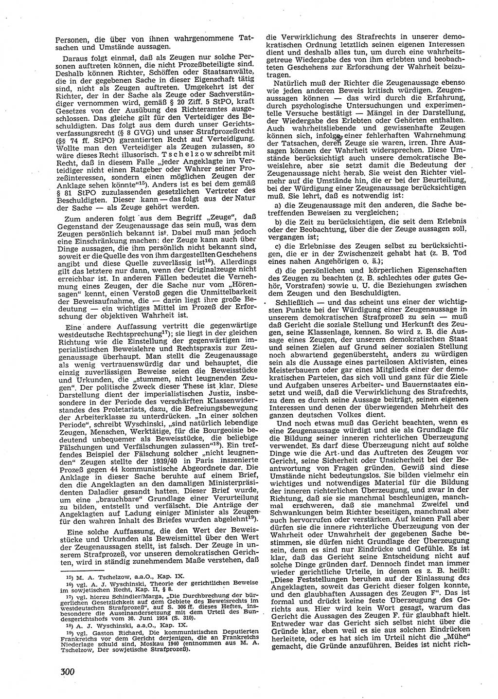 Neue Justiz (NJ), Zeitschrift für Recht und Rechtswissenschaft [Deutsche Demokratische Republik (DDR)], 9. Jahrgang 1955, Seite 300 (NJ DDR 1955, S. 300)