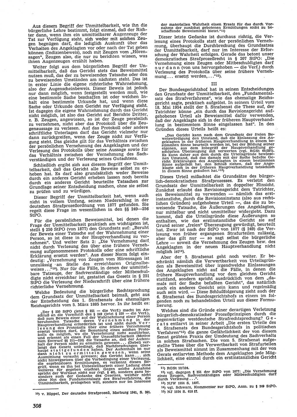 Neue Justiz (NJ), Zeitschrift für Recht und Rechtswissenschaft [Deutsche Demokratische Republik (DDR)], 9. Jahrgang 1955, Seite 308 (NJ DDR 1955, S. 308)