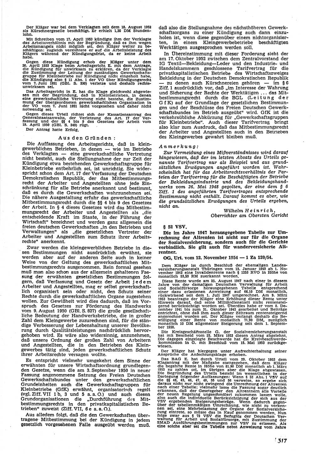 Neue Justiz (NJ), Zeitschrift für Recht und Rechtswissenschaft [Deutsche Demokratische Republik (DDR)], 9. Jahrgang 1955, Seite 317 (NJ DDR 1955, S. 317)