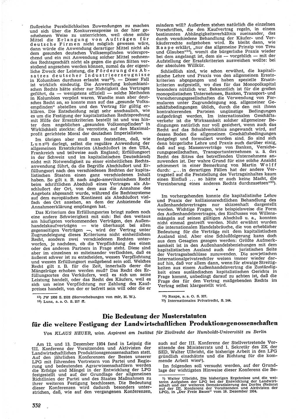 Neue Justiz (NJ), Zeitschrift für Recht und Rechtswissenschaft [Deutsche Demokratische Republik (DDR)], 9. Jahrgang 1955, Seite 332 (NJ DDR 1955, S. 332)
