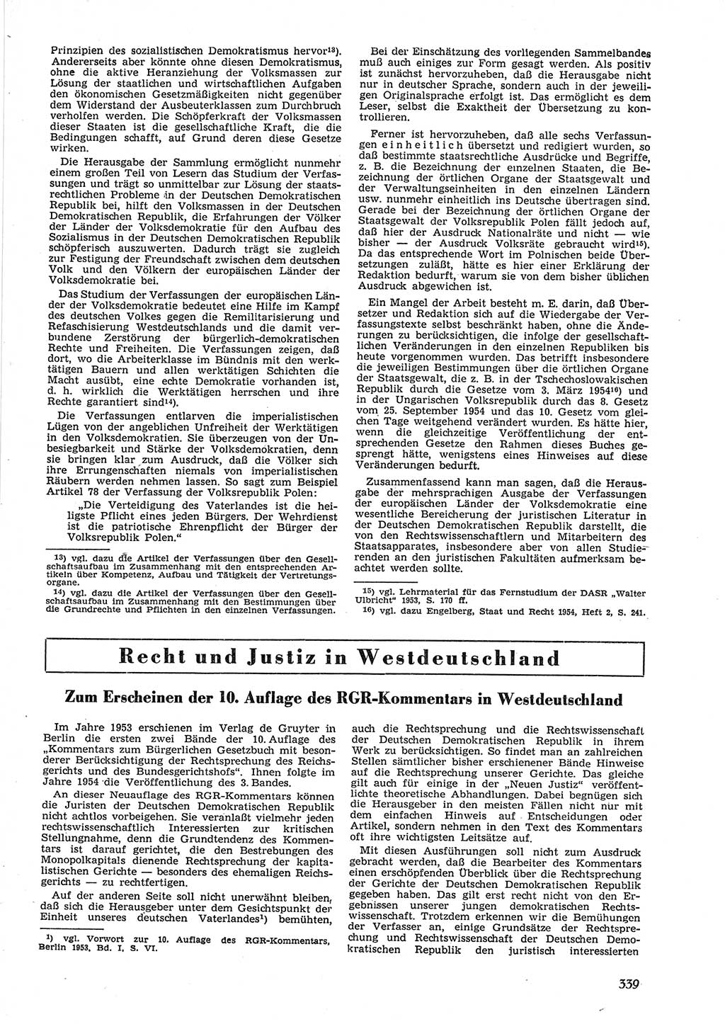 Neue Justiz (NJ), Zeitschrift für Recht und Rechtswissenschaft [Deutsche Demokratische Republik (DDR)], 9. Jahrgang 1955, Seite 339 (NJ DDR 1955, S. 339)