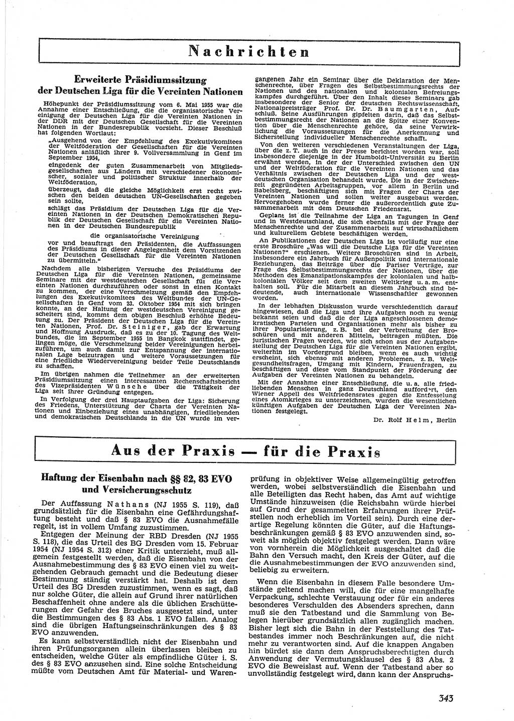 Neue Justiz (NJ), Zeitschrift für Recht und Rechtswissenschaft [Deutsche Demokratische Republik (DDR)], 9. Jahrgang 1955, Seite 343 (NJ DDR 1955, S. 343)