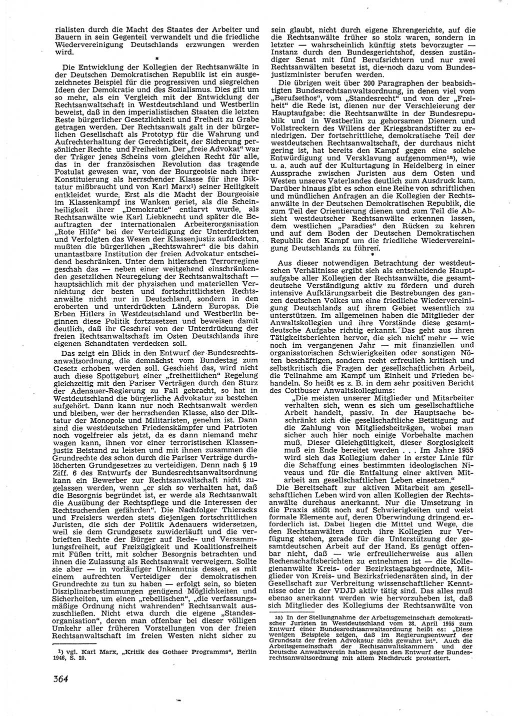 Neue Justiz (NJ), Zeitschrift für Recht und Rechtswissenschaft [Deutsche Demokratische Republik (DDR)], 9. Jahrgang 1955, Seite 364 (NJ DDR 1955, S. 364)