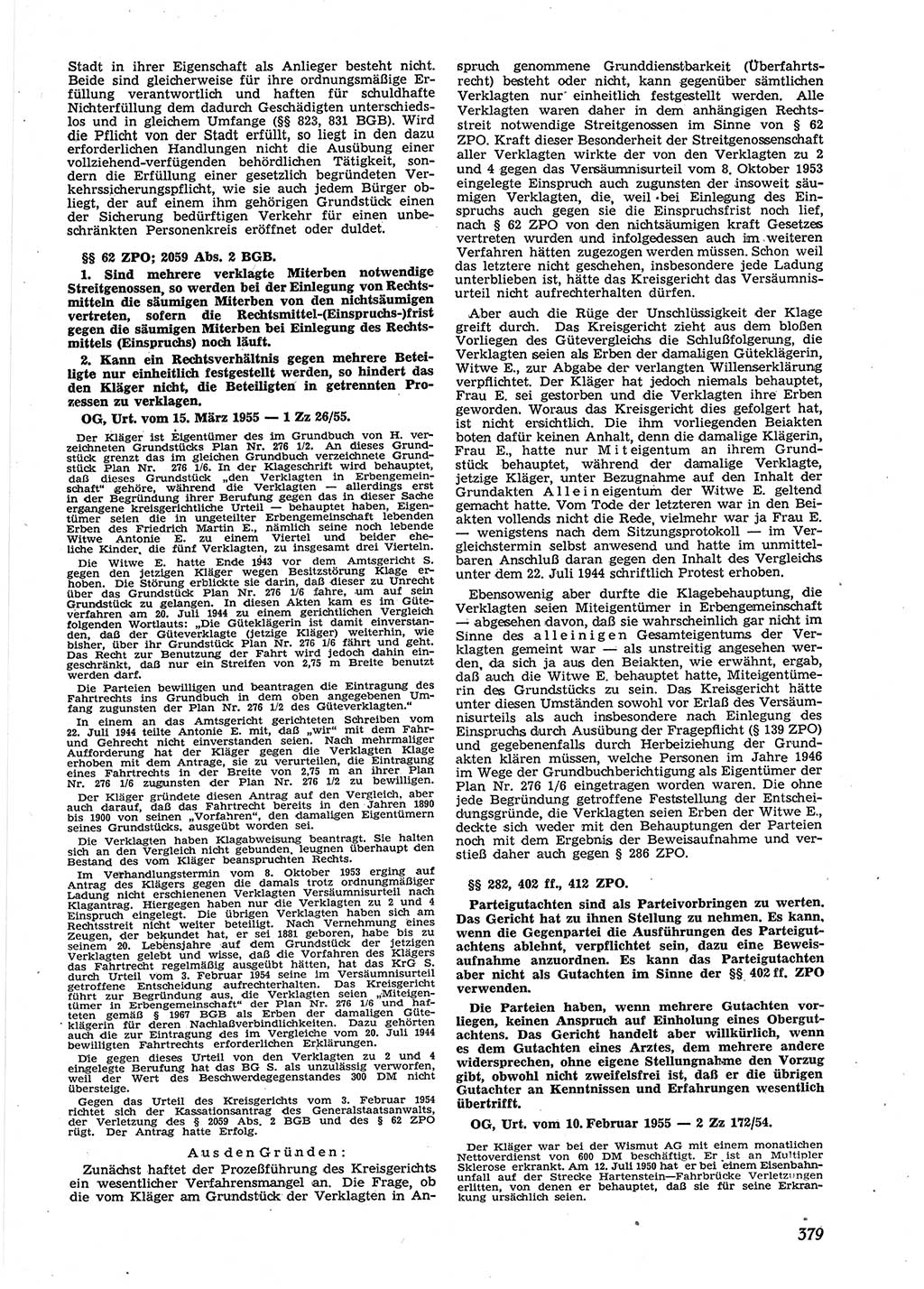 Neue Justiz (NJ), Zeitschrift für Recht und Rechtswissenschaft [Deutsche Demokratische Republik (DDR)], 9. Jahrgang 1955, Seite 379 (NJ DDR 1955, S. 379)