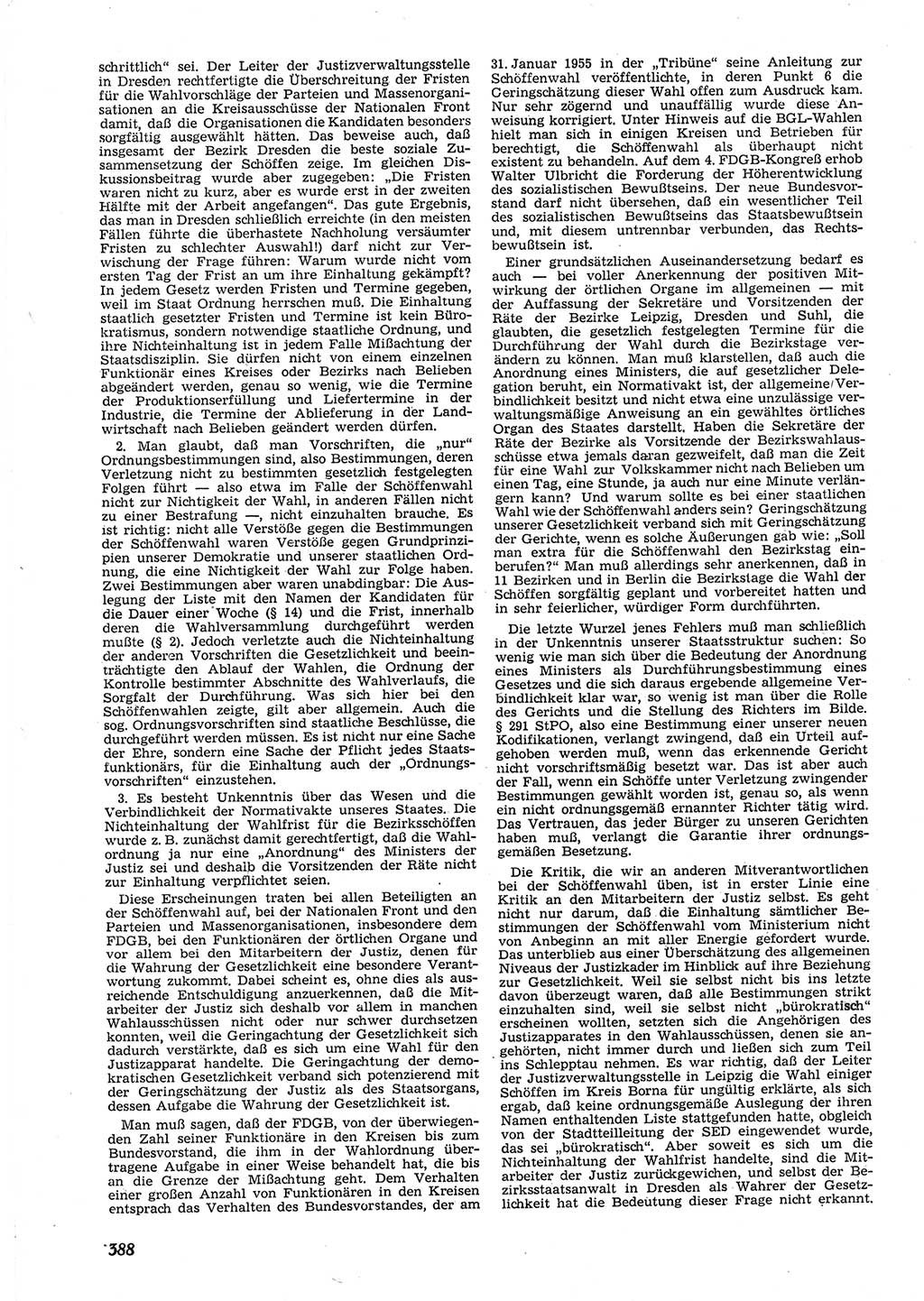 Neue Justiz (NJ), Zeitschrift für Recht und Rechtswissenschaft [Deutsche Demokratische Republik (DDR)], 9. Jahrgang 1955, Seite 388 (NJ DDR 1955, S. 388)