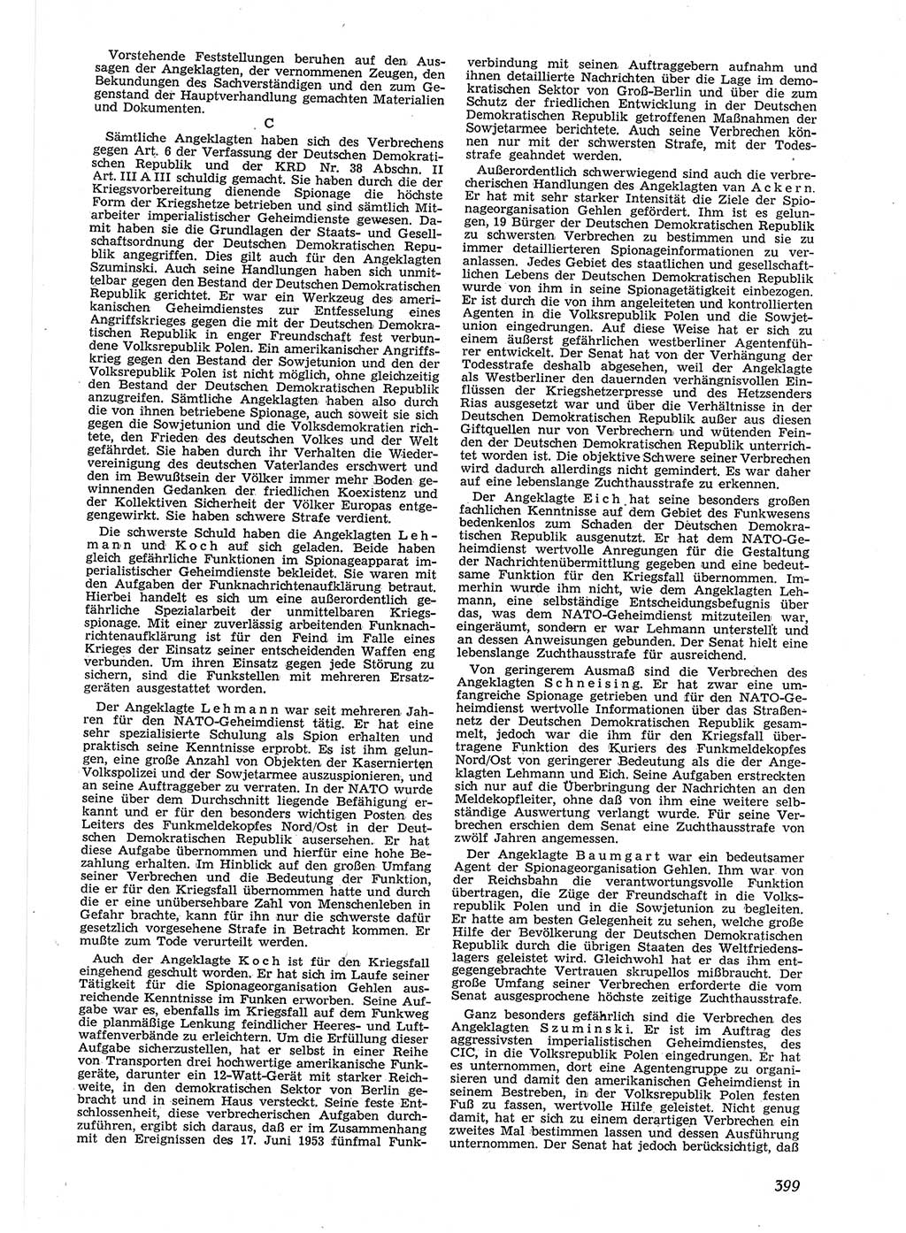 Neue Justiz (NJ), Zeitschrift für Recht und Rechtswissenschaft [Deutsche Demokratische Republik (DDR)], 9. Jahrgang 1955, Seite 399 (NJ DDR 1955, S. 399)