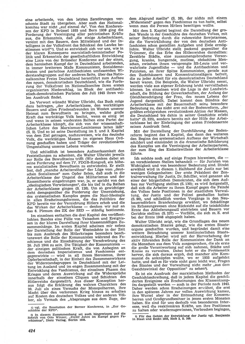 Neue Justiz (NJ), Zeitschrift für Recht und Rechtswissenschaft [Deutsche Demokratische Republik (DDR)], 9. Jahrgang 1955, Seite 424 (NJ DDR 1955, S. 424)