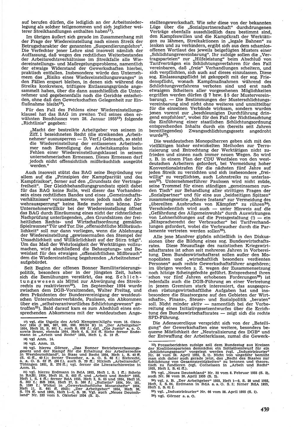 Neue Justiz (NJ), Zeitschrift für Recht und Rechtswissenschaft [Deutsche Demokratische Republik (DDR)], 9. Jahrgang 1955, Seite 439 (NJ DDR 1955, S. 439)