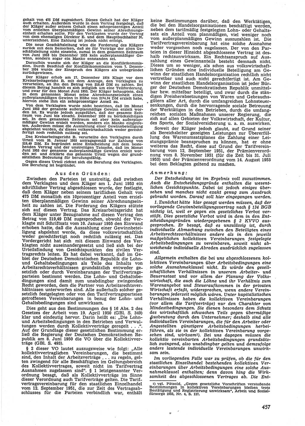 Neue Justiz (NJ), Zeitschrift für Recht und Rechtswissenschaft [Deutsche Demokratische Republik (DDR)], 9. Jahrgang 1955, Seite 457 (NJ DDR 1955, S. 457)