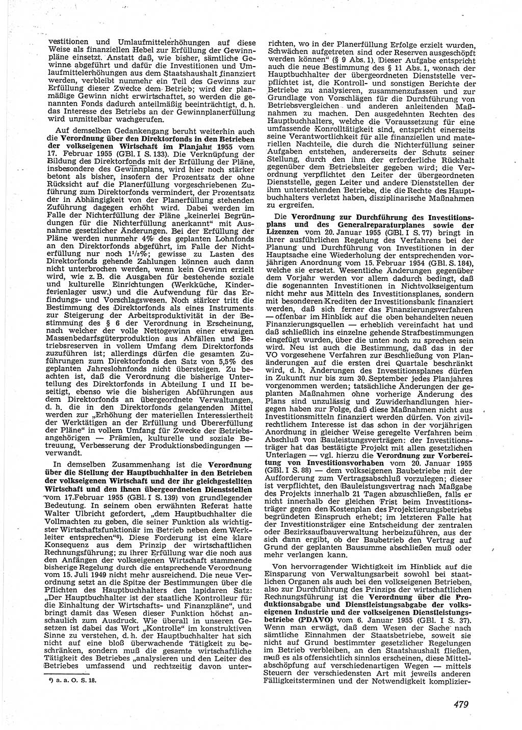 Neue Justiz (NJ), Zeitschrift für Recht und Rechtswissenschaft [Deutsche Demokratische Republik (DDR)], 9. Jahrgang 1955, Seite 479 (NJ DDR 1955, S. 479)