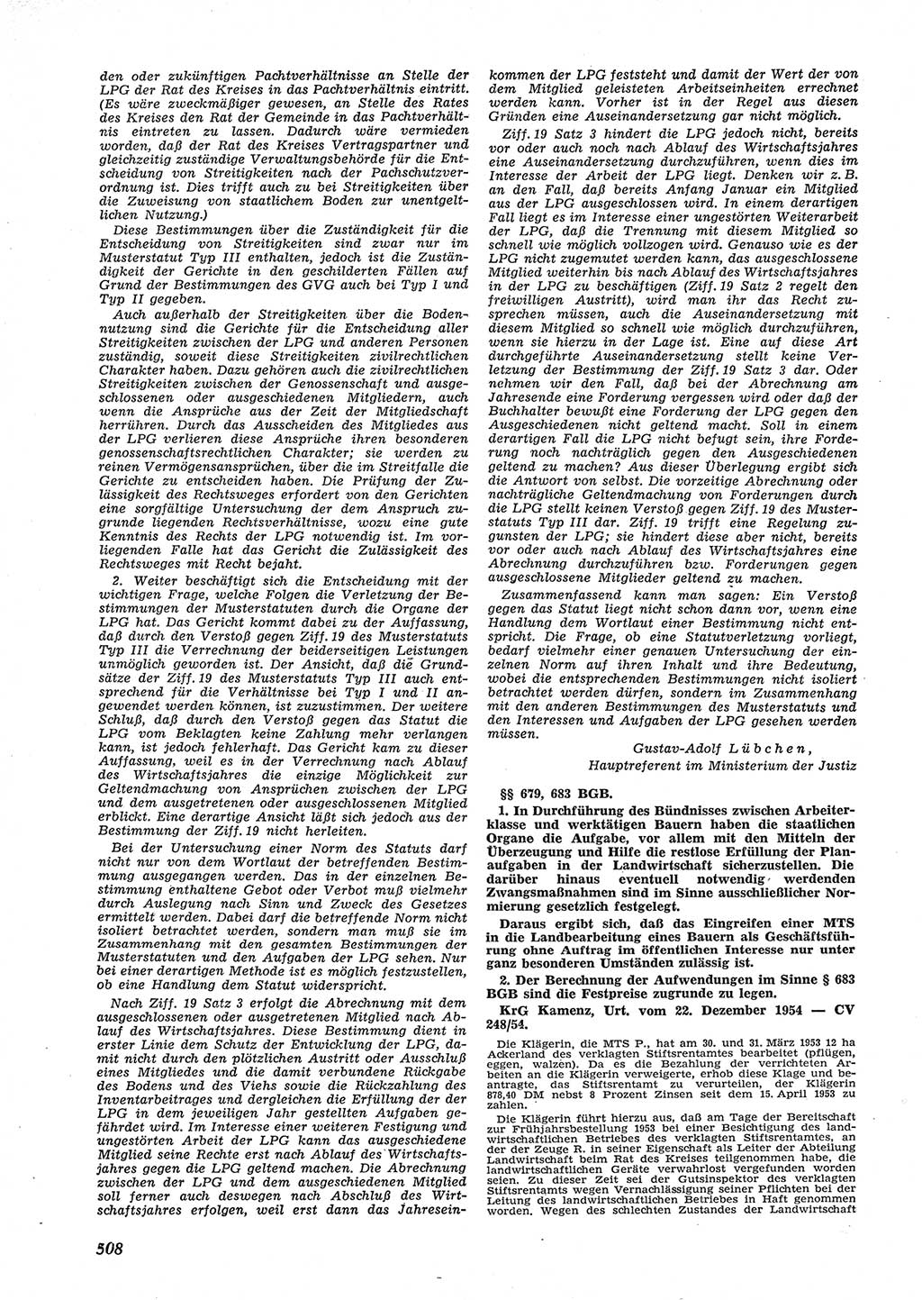 Neue Justiz (NJ), Zeitschrift für Recht und Rechtswissenschaft [Deutsche Demokratische Republik (DDR)], 9. Jahrgang 1955, Seite 508 (NJ DDR 1955, S. 508)