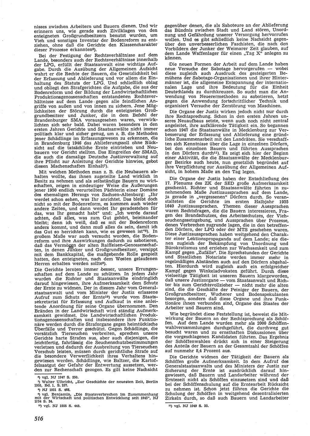 Neue Justiz (NJ), Zeitschrift für Recht und Rechtswissenschaft [Deutsche Demokratische Republik (DDR)], 9. Jahrgang 1955, Seite 516 (NJ DDR 1955, S. 516)
