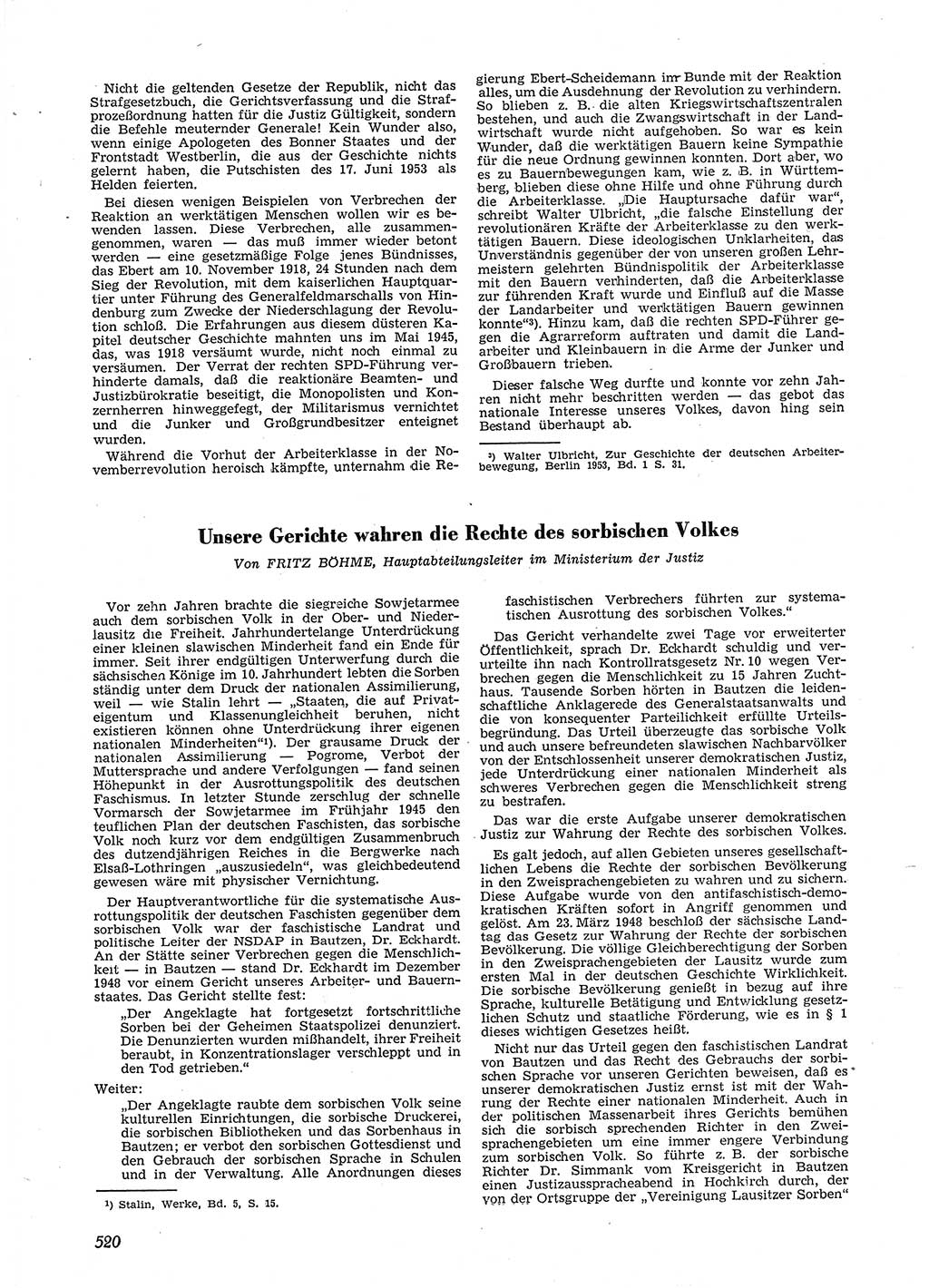Neue Justiz (NJ), Zeitschrift für Recht und Rechtswissenschaft [Deutsche Demokratische Republik (DDR)], 9. Jahrgang 1955, Seite 520 (NJ DDR 1955, S. 520)