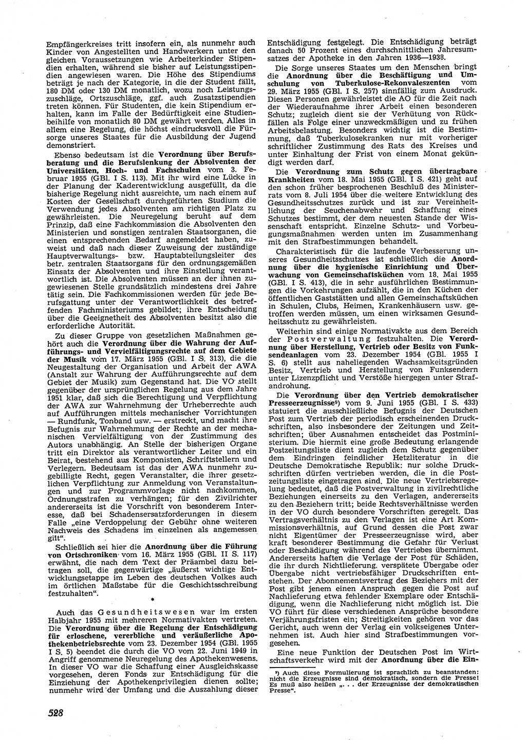 Neue Justiz (NJ), Zeitschrift für Recht und Rechtswissenschaft [Deutsche Demokratische Republik (DDR)], 9. Jahrgang 1955, Seite 528 (NJ DDR 1955, S. 528)