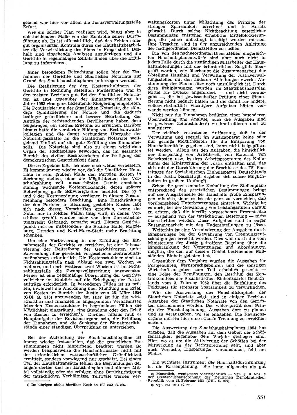 Neue Justiz (NJ), Zeitschrift für Recht und Rechtswissenschaft [Deutsche Demokratische Republik (DDR)], 9. Jahrgang 1955, Seite 531 (NJ DDR 1955, S. 531)