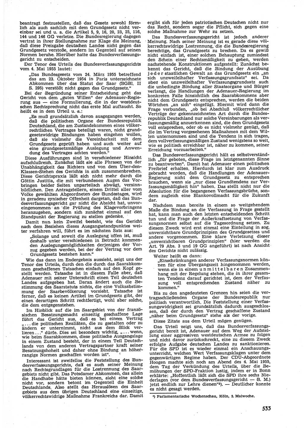 Neue Justiz (NJ), Zeitschrift für Recht und Rechtswissenschaft [Deutsche Demokratische Republik (DDR)], 9. Jahrgang 1955, Seite 533 (NJ DDR 1955, S. 533)