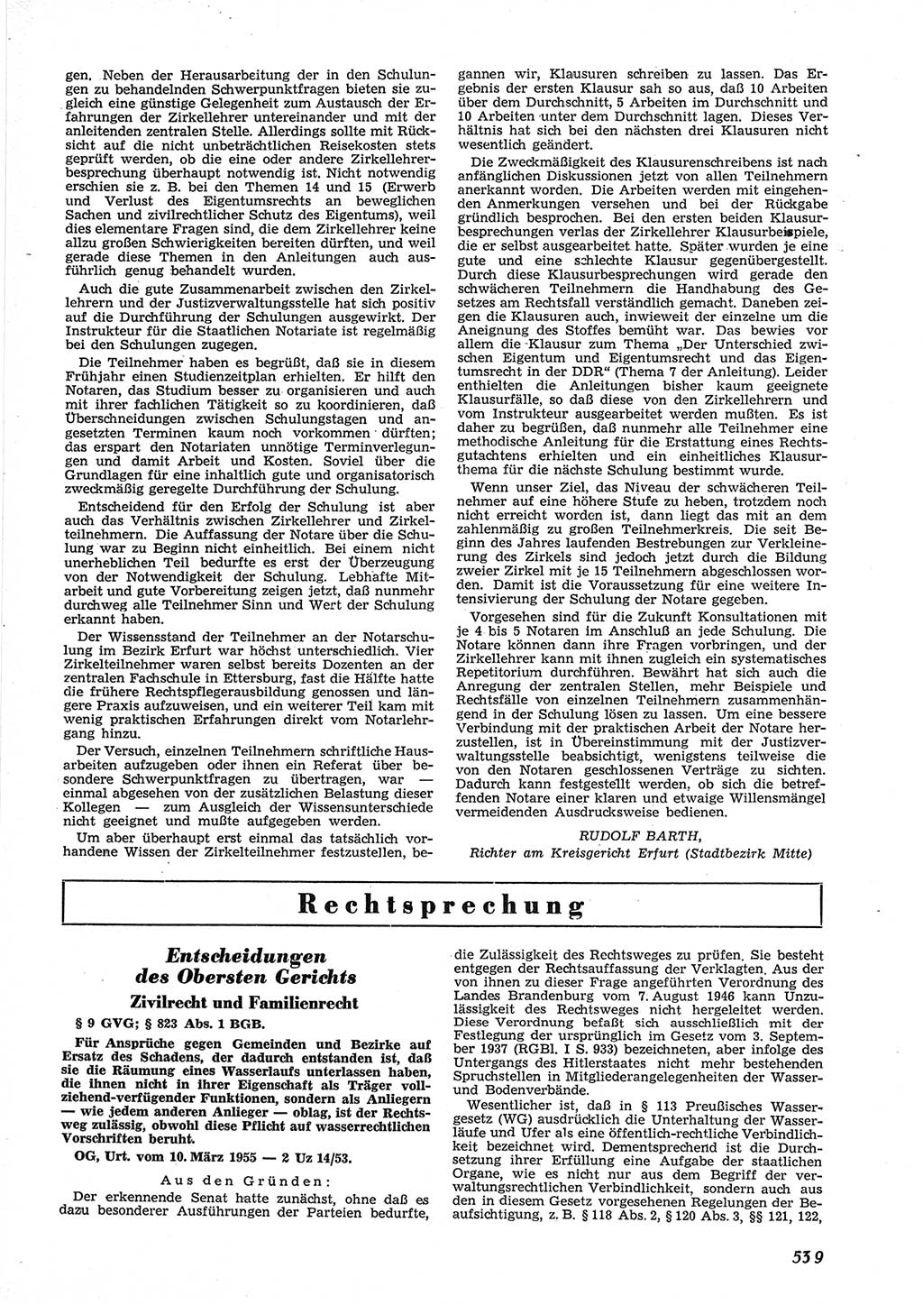 Neue Justiz (NJ), Zeitschrift für Recht und Rechtswissenschaft [Deutsche Demokratische Republik (DDR)], 9. Jahrgang 1955, Seite 539 (NJ DDR 1955, S. 539)