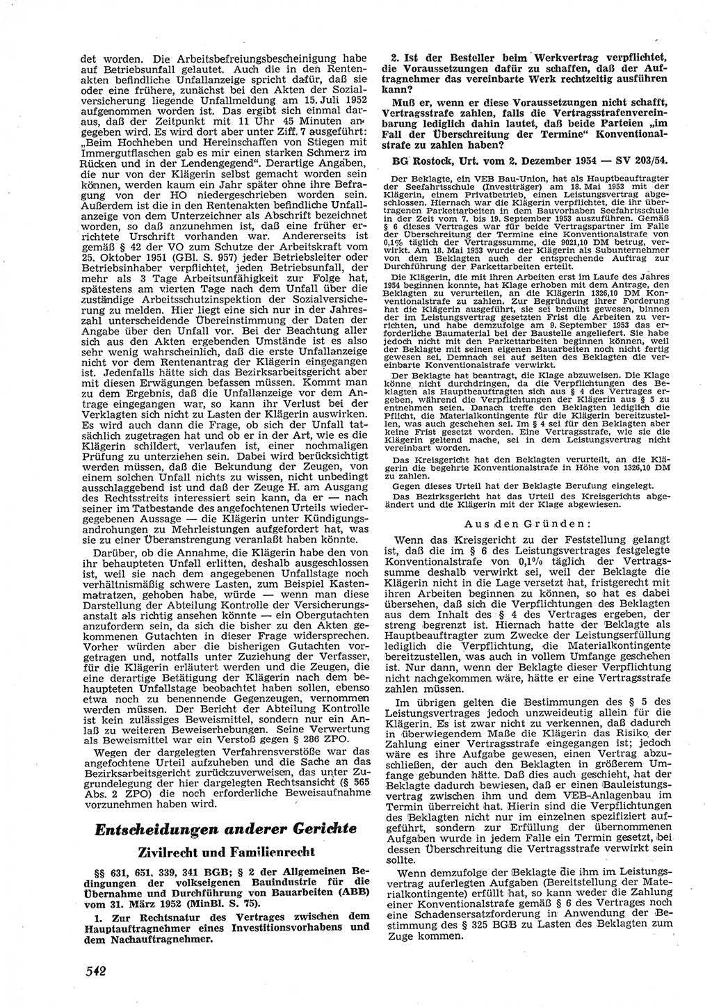 Neue Justiz (NJ), Zeitschrift für Recht und Rechtswissenschaft [Deutsche Demokratische Republik (DDR)], 9. Jahrgang 1955, Seite 542 (NJ DDR 1955, S. 542)