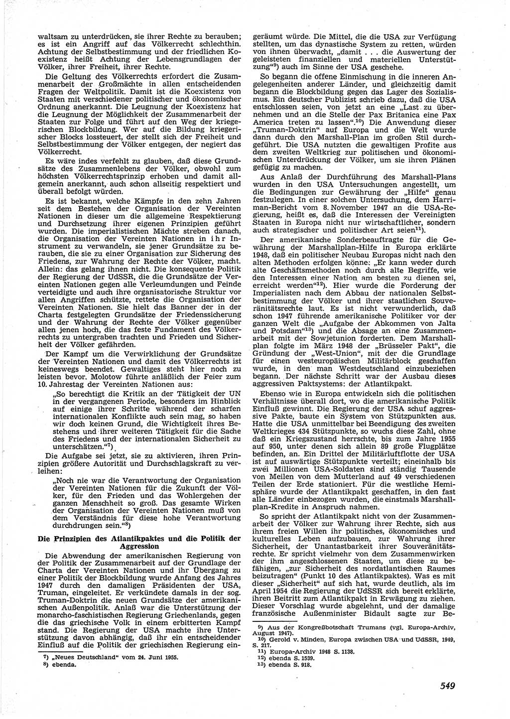Neue Justiz (NJ), Zeitschrift für Recht und Rechtswissenschaft [Deutsche Demokratische Republik (DDR)], 9. Jahrgang 1955, Seite 549 (NJ DDR 1955, S. 549)