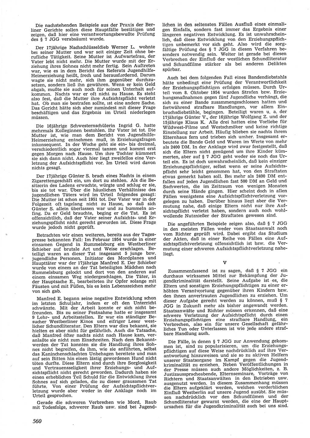 Neue Justiz (NJ), Zeitschrift für Recht und Rechtswissenschaft [Deutsche Demokratische Republik (DDR)], 9. Jahrgang 1955, Seite 560 (NJ DDR 1955, S. 560)