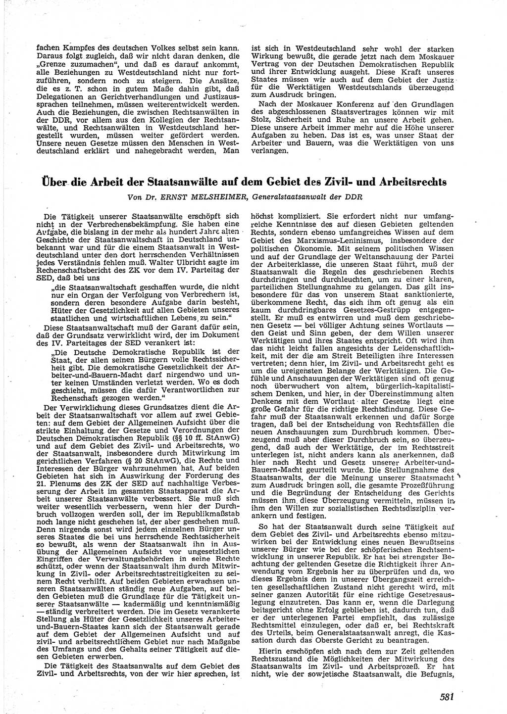 Neue Justiz (NJ), Zeitschrift für Recht und Rechtswissenschaft [Deutsche Demokratische Republik (DDR)], 9. Jahrgang 1955, Seite 581 (NJ DDR 1955, S. 581)