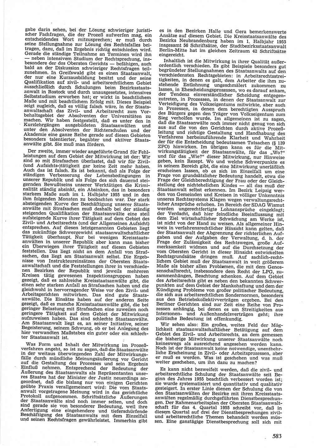 Neue Justiz (NJ), Zeitschrift für Recht und Rechtswissenschaft [Deutsche Demokratische Republik (DDR)], 9. Jahrgang 1955, Seite 583 (NJ DDR 1955, S. 583)