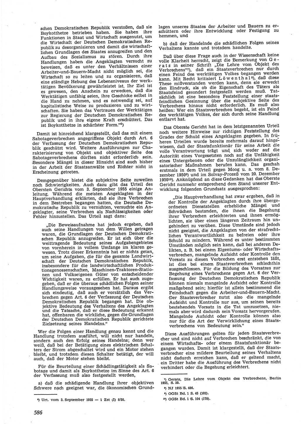 Neue Justiz (NJ), Zeitschrift für Recht und Rechtswissenschaft [Deutsche Demokratische Republik (DDR)], 9. Jahrgang 1955, Seite 586 (NJ DDR 1955, S. 586)