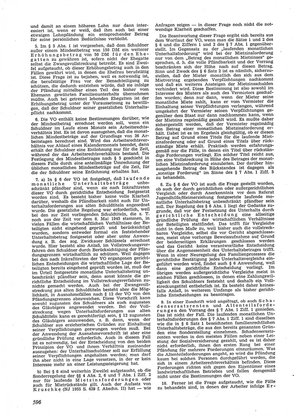 Neue Justiz (NJ), Zeitschrift für Recht und Rechtswissenschaft [Deutsche Demokratische Republik (DDR)], 9. Jahrgang 1955, Seite 596 (NJ DDR 1955, S. 596)