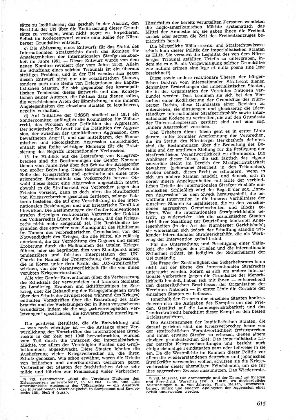 Neue Justiz (NJ), Zeitschrift für Recht und Rechtswissenschaft [Deutsche Demokratische Republik (DDR)], 9. Jahrgang 1955, Seite 615 (NJ DDR 1955, S. 615)