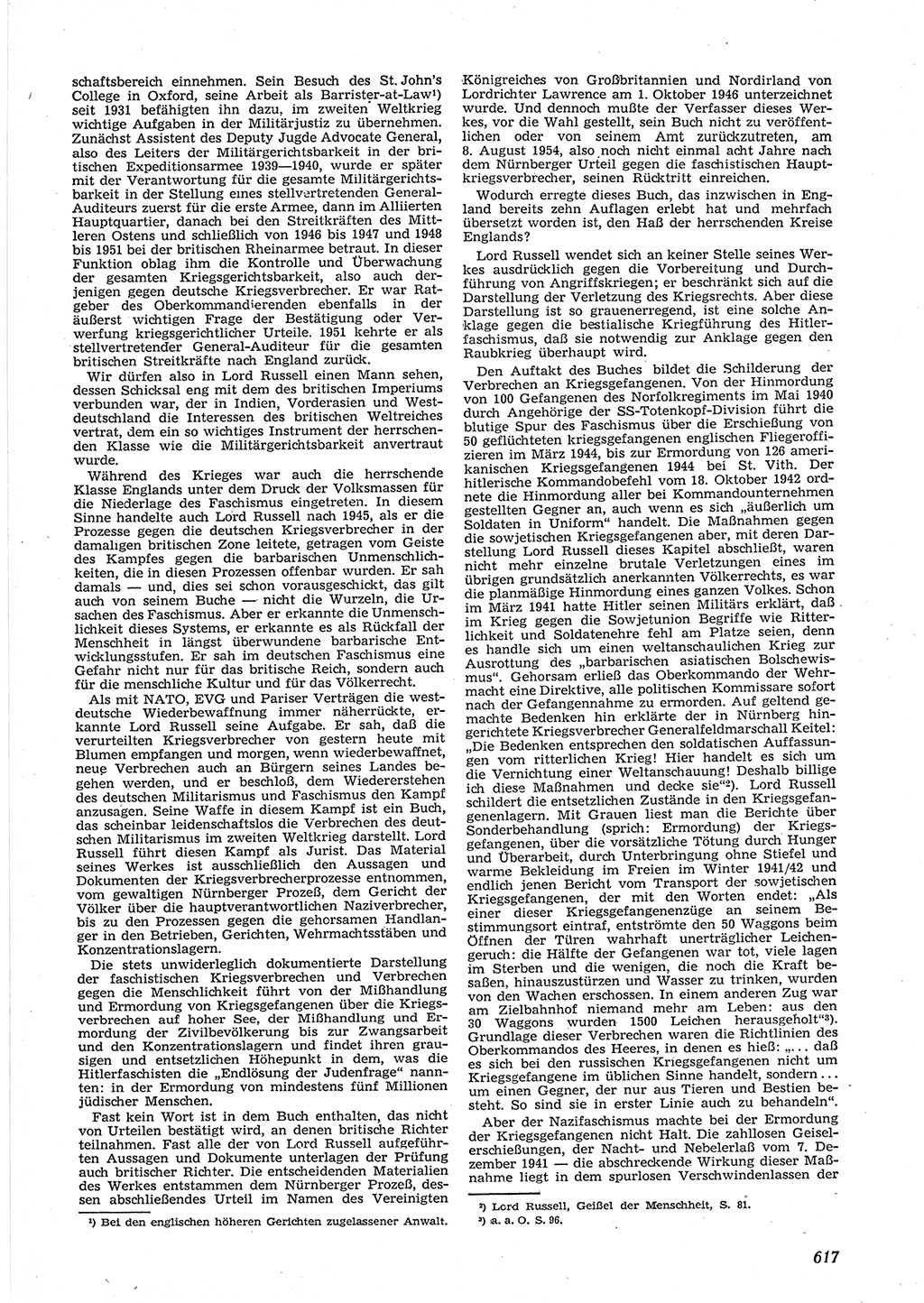 Neue Justiz (NJ), Zeitschrift für Recht und Rechtswissenschaft [Deutsche Demokratische Republik (DDR)], 9. Jahrgang 1955, Seite 617 (NJ DDR 1955, S. 617)