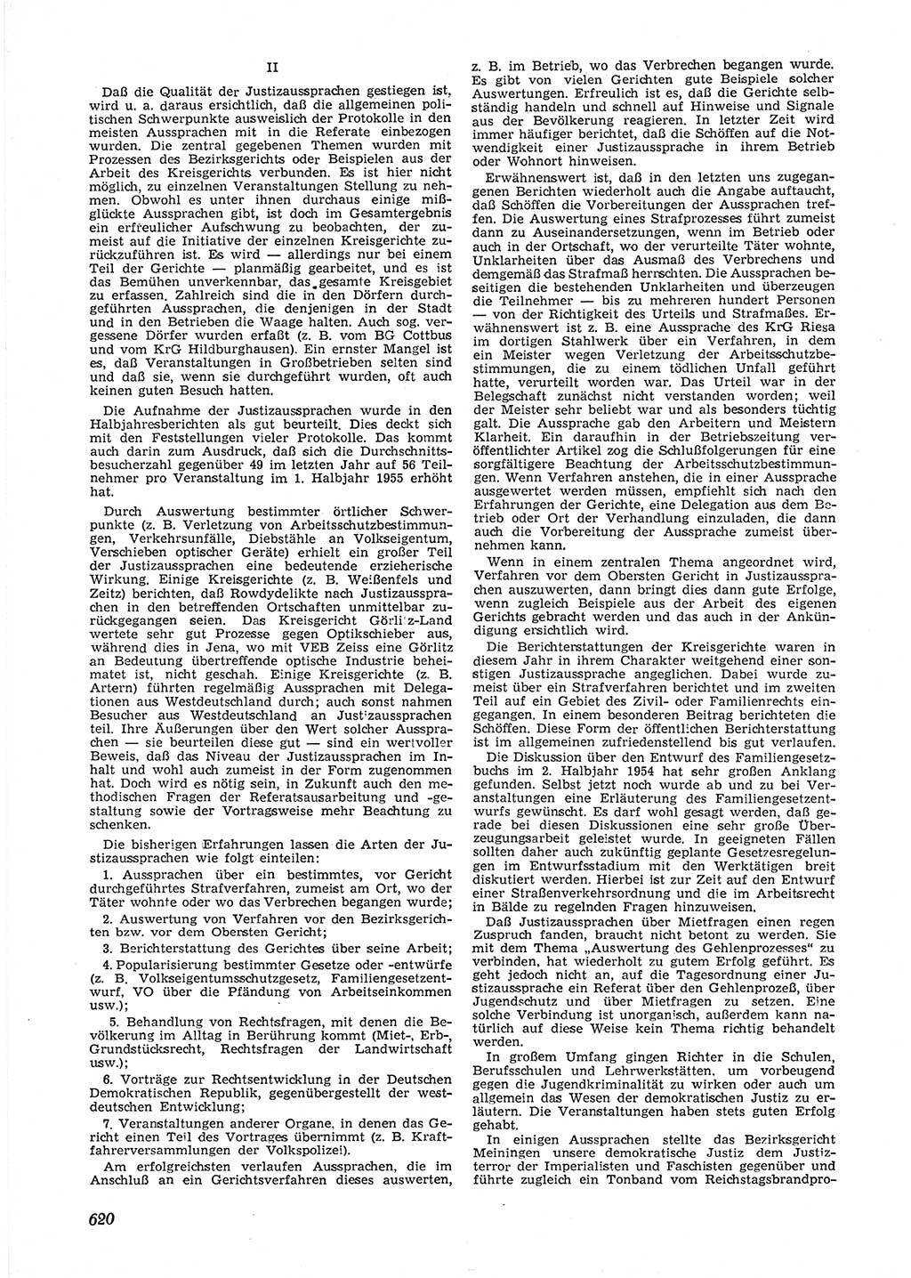 Neue Justiz (NJ), Zeitschrift für Recht und Rechtswissenschaft [Deutsche Demokratische Republik (DDR)], 9. Jahrgang 1955, Seite 620 (NJ DDR 1955, S. 620)