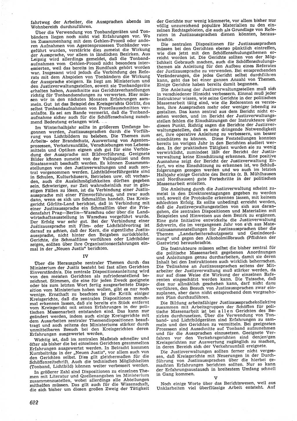 Neue Justiz (NJ), Zeitschrift für Recht und Rechtswissenschaft [Deutsche Demokratische Republik (DDR)], 9. Jahrgang 1955, Seite 622 (NJ DDR 1955, S. 622)