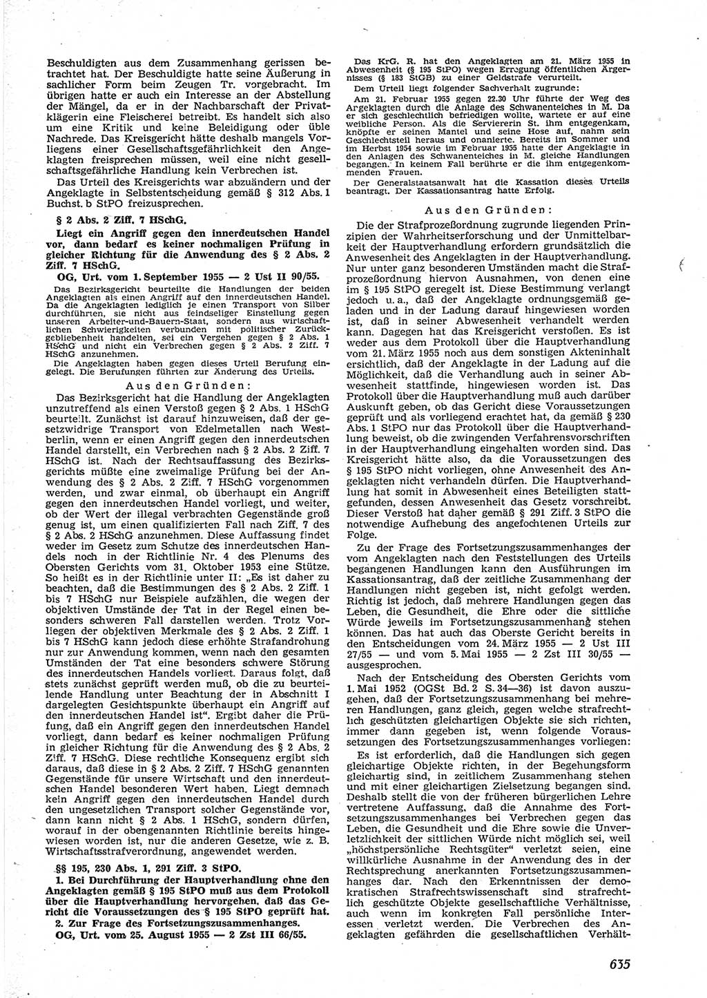 Neue Justiz (NJ), Zeitschrift für Recht und Rechtswissenschaft [Deutsche Demokratische Republik (DDR)], 9. Jahrgang 1955, Seite 635 (NJ DDR 1955, S. 635)