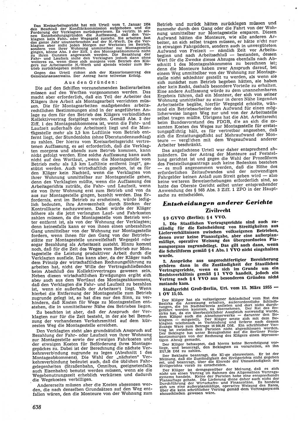 Neue Justiz (NJ), Zeitschrift für Recht und Rechtswissenschaft [Deutsche Demokratische Republik (DDR)], 9. Jahrgang 1955, Seite 638 (NJ DDR 1955, S. 638)