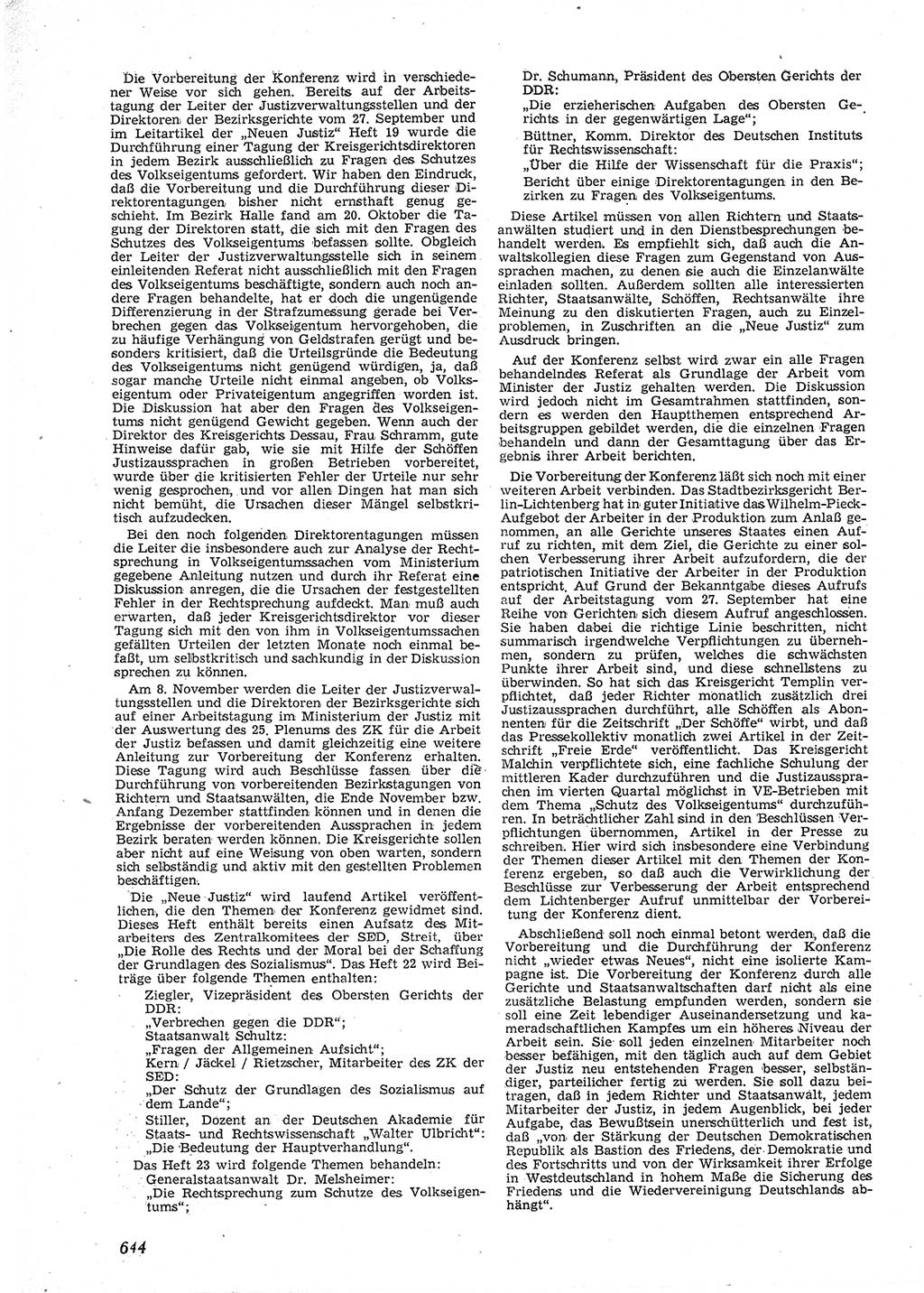 Neue Justiz (NJ), Zeitschrift für Recht und Rechtswissenschaft [Deutsche Demokratische Republik (DDR)], 9. Jahrgang 1955, Seite 644 (NJ DDR 1955, S. 644)