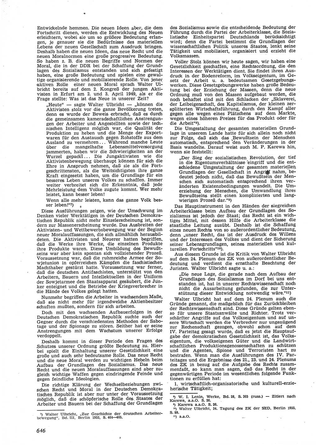 Neue Justiz (NJ), Zeitschrift für Recht und Rechtswissenschaft [Deutsche Demokratische Republik (DDR)], 9. Jahrgang 1955, Seite 646 (NJ DDR 1955, S. 646)
