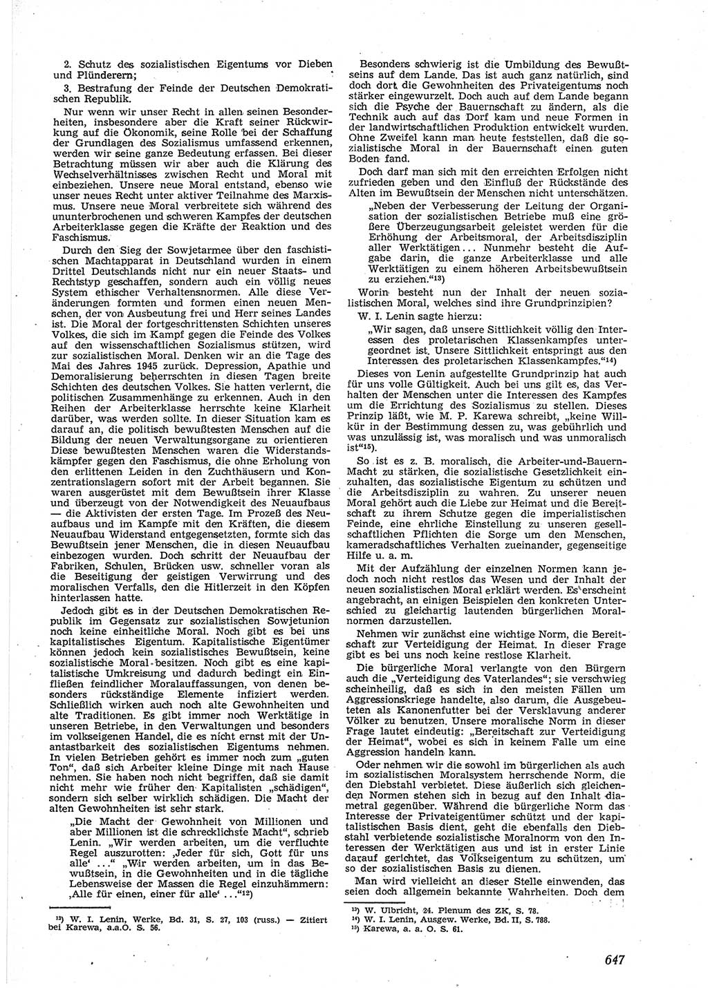 Neue Justiz (NJ), Zeitschrift für Recht und Rechtswissenschaft [Deutsche Demokratische Republik (DDR)], 9. Jahrgang 1955, Seite 647 (NJ DDR 1955, S. 647)