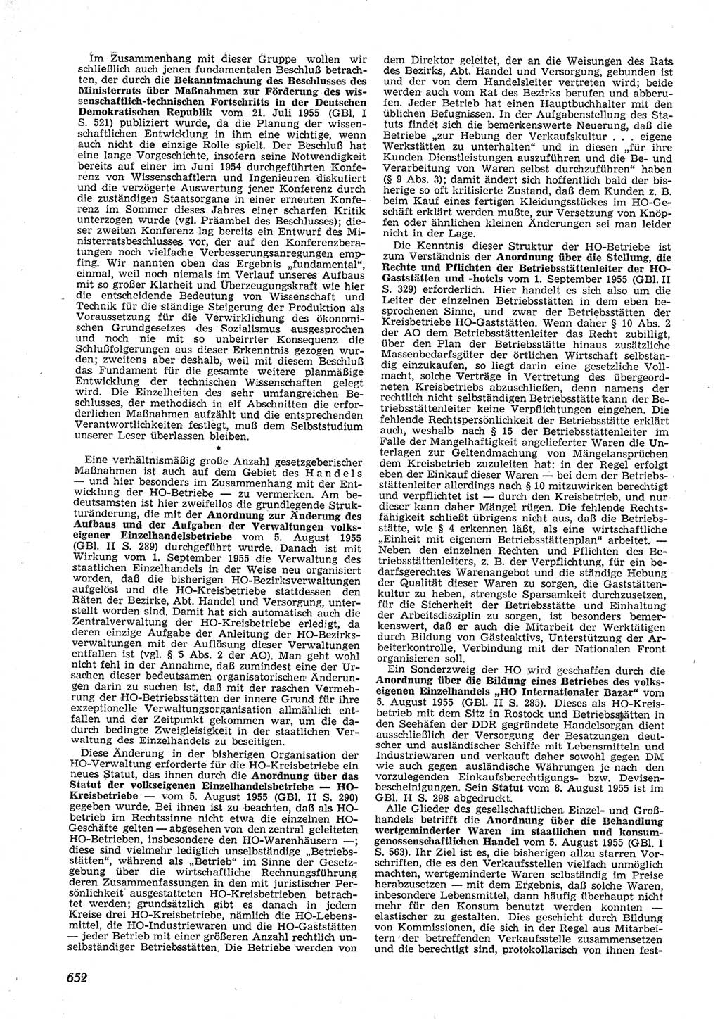 Neue Justiz (NJ), Zeitschrift für Recht und Rechtswissenschaft [Deutsche Demokratische Republik (DDR)], 9. Jahrgang 1955, Seite 652 (NJ DDR 1955, S. 652)