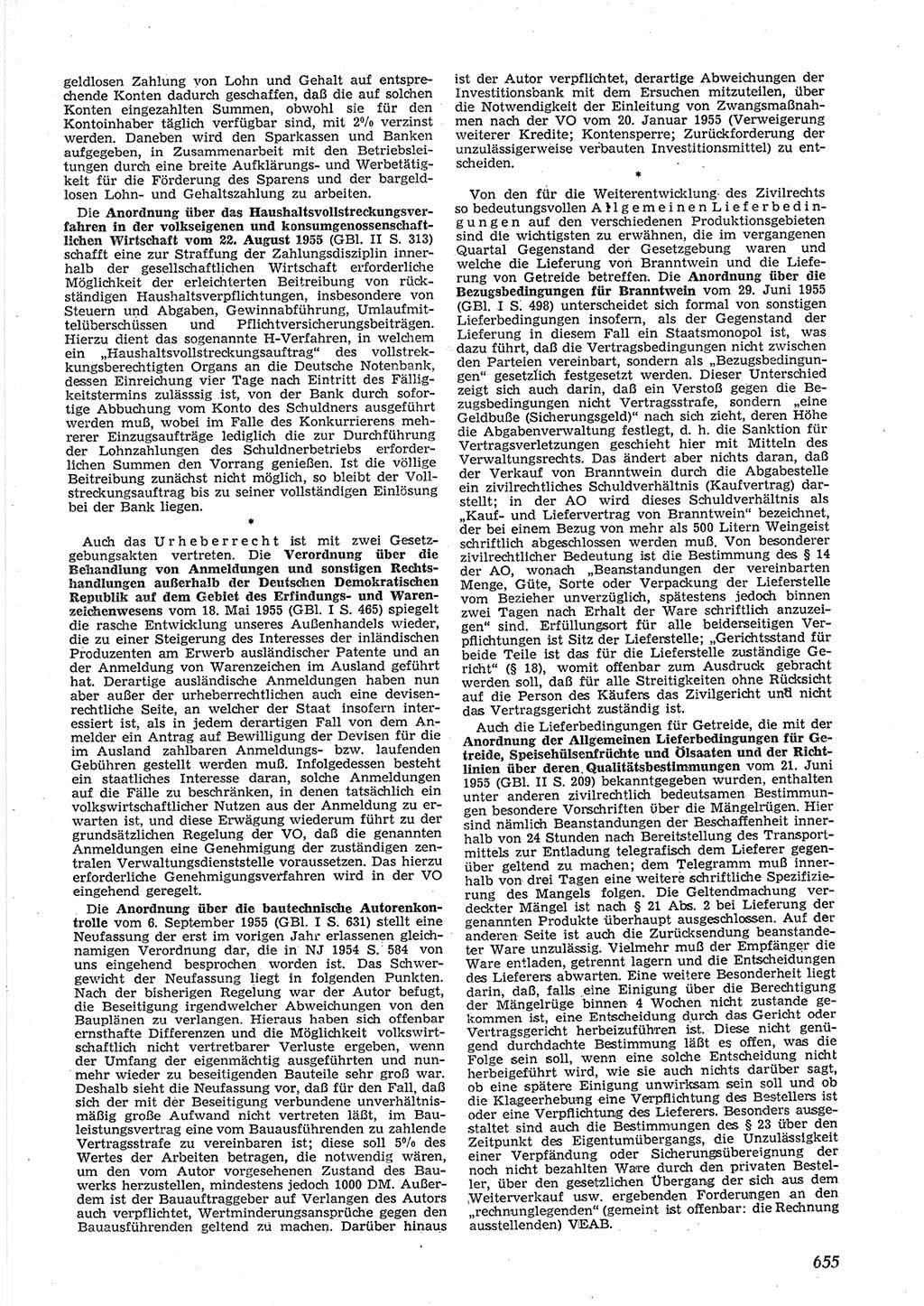 Neue Justiz (NJ), Zeitschrift für Recht und Rechtswissenschaft [Deutsche Demokratische Republik (DDR)], 9. Jahrgang 1955, Seite 655 (NJ DDR 1955, S. 655)