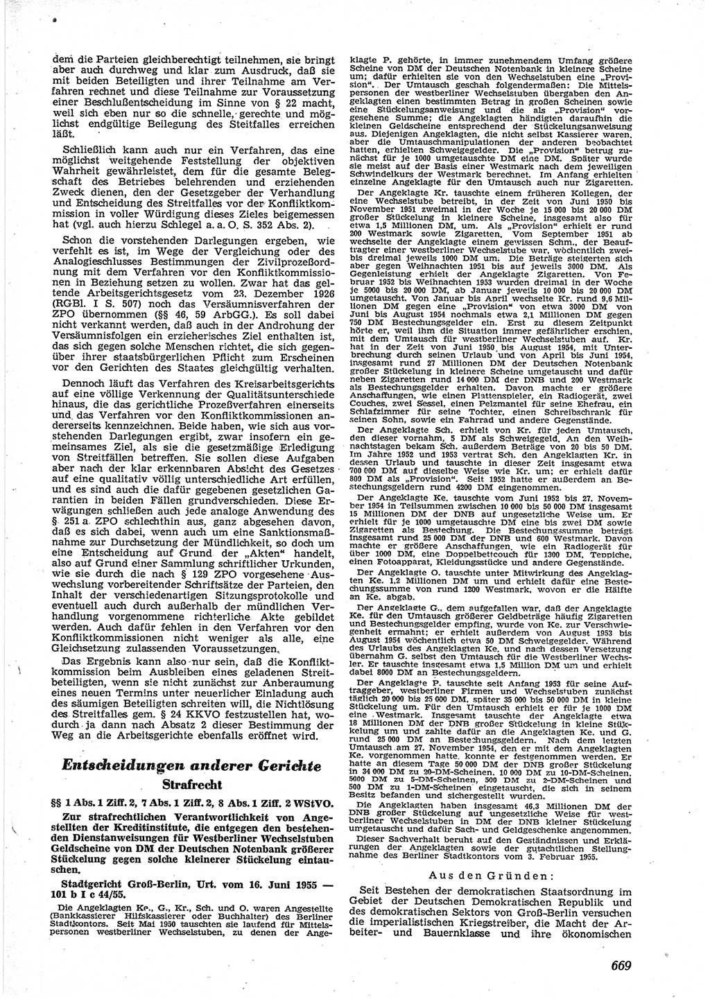 Neue Justiz (NJ), Zeitschrift für Recht und Rechtswissenschaft [Deutsche Demokratische Republik (DDR)], 9. Jahrgang 1955, Seite 669 (NJ DDR 1955, S. 669)