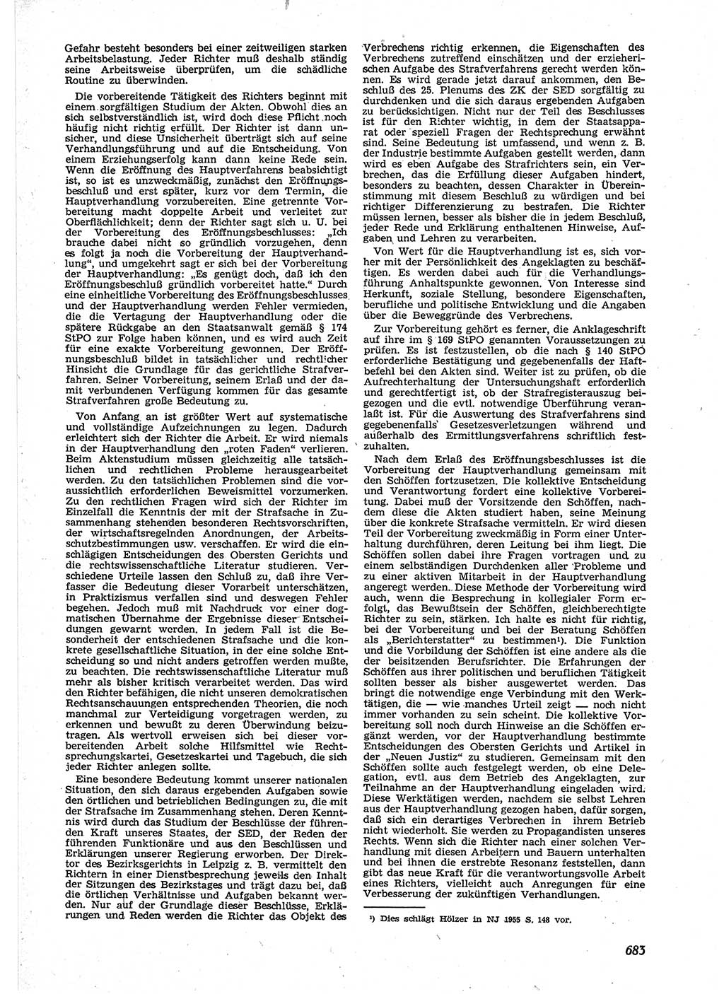 Neue Justiz (NJ), Zeitschrift für Recht und Rechtswissenschaft [Deutsche Demokratische Republik (DDR)], 9. Jahrgang 1955, Seite 683 (NJ DDR 1955, S. 683)