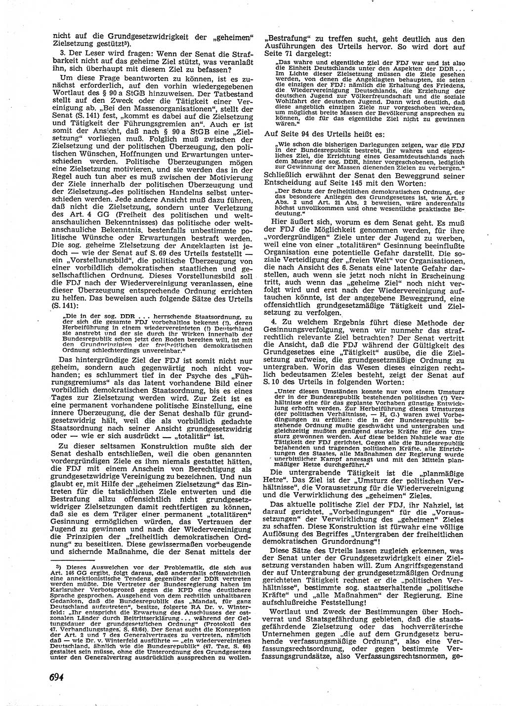 Neue Justiz (NJ), Zeitschrift für Recht und Rechtswissenschaft [Deutsche Demokratische Republik (DDR)], 9. Jahrgang 1955, Seite 694 (NJ DDR 1955, S. 694)