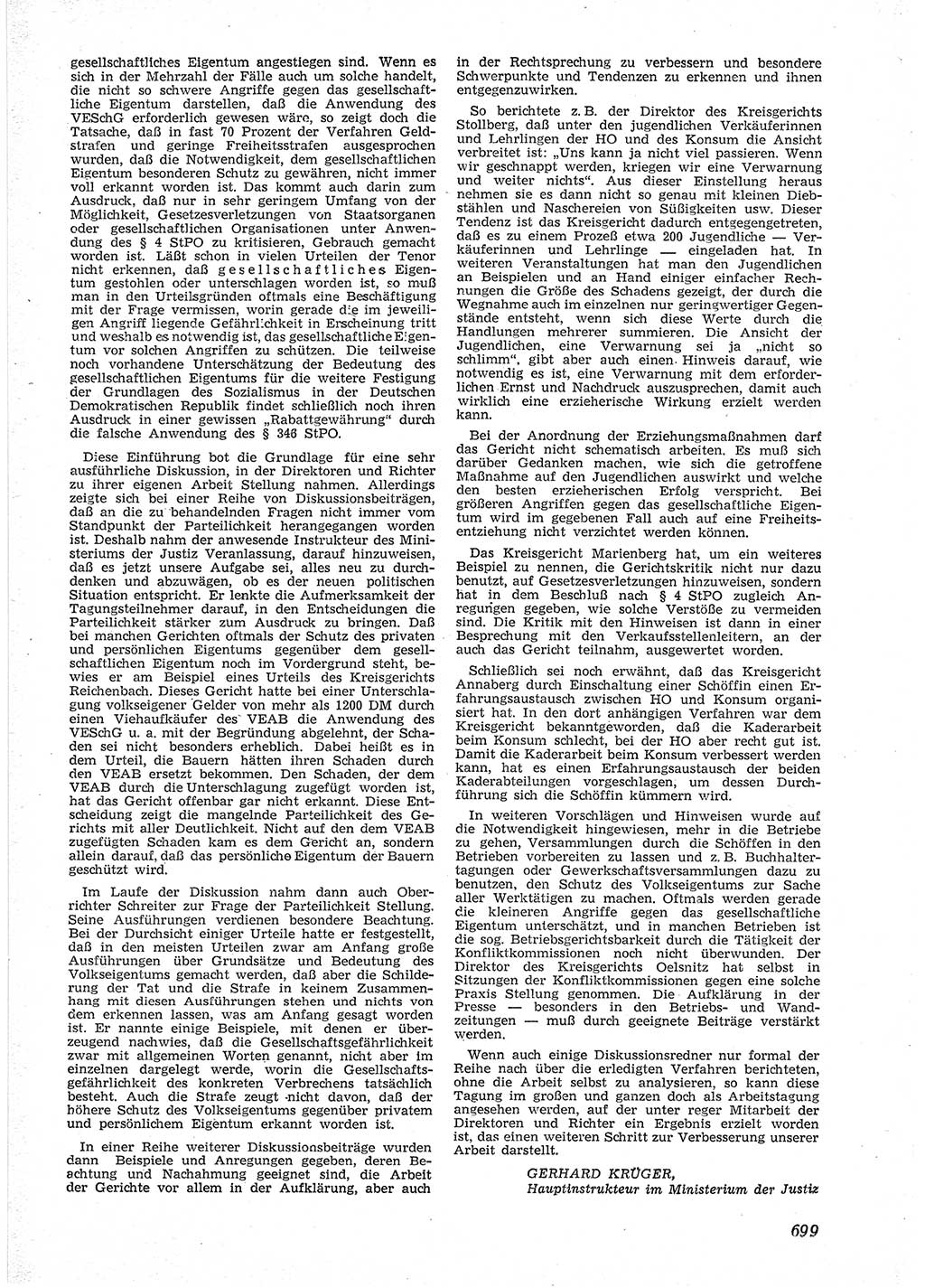 Neue Justiz (NJ), Zeitschrift für Recht und Rechtswissenschaft [Deutsche Demokratische Republik (DDR)], 9. Jahrgang 1955, Seite 699 (NJ DDR 1955, S. 699)