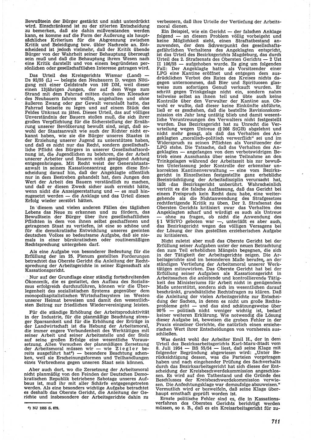 Neue Justiz (NJ), Zeitschrift für Recht und Rechtswissenschaft [Deutsche Demokratische Republik (DDR)], 9. Jahrgang 1955, Seite 711 (NJ DDR 1955, S. 711)